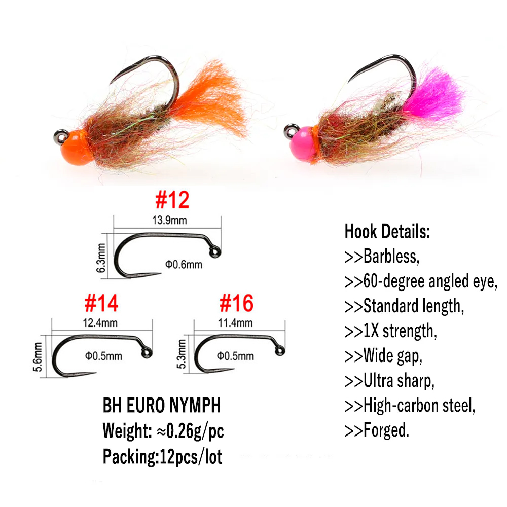 Wifreo 12pcs Tungsten Beadhead – обзор и цена Fishing Hook Barbless
