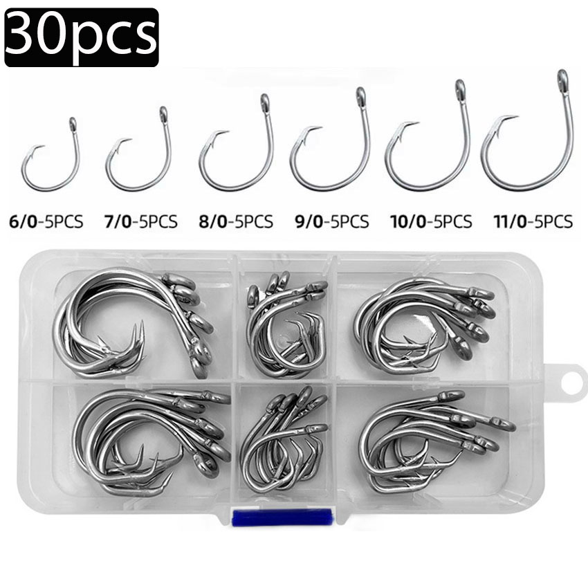 30pcs/box Fishing Hooks Stainl – обзор и цена Fishing Hook Assortment