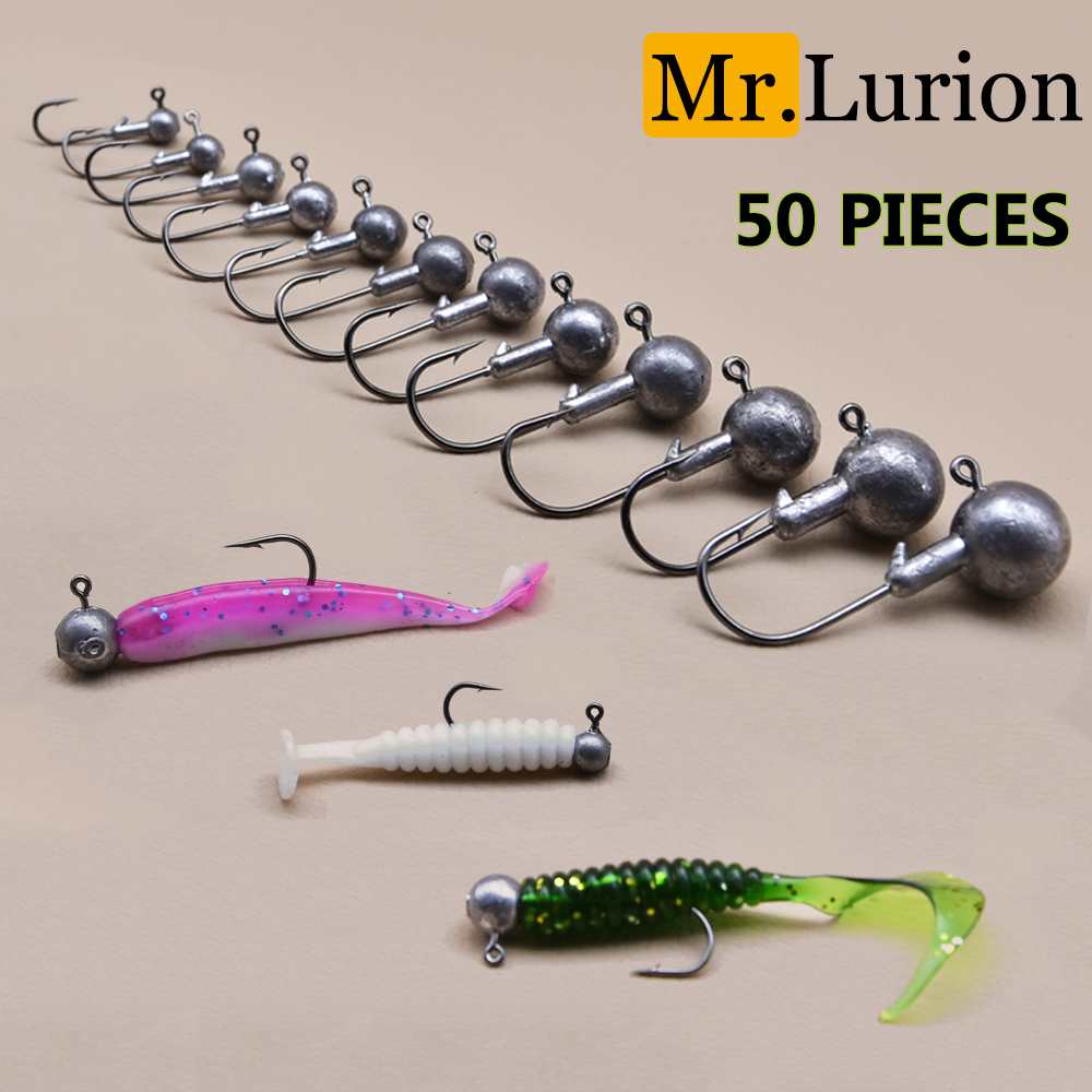 MrLurion 50pcs 1g-28g jig head – обзор и цена Fishing Hook Weedless