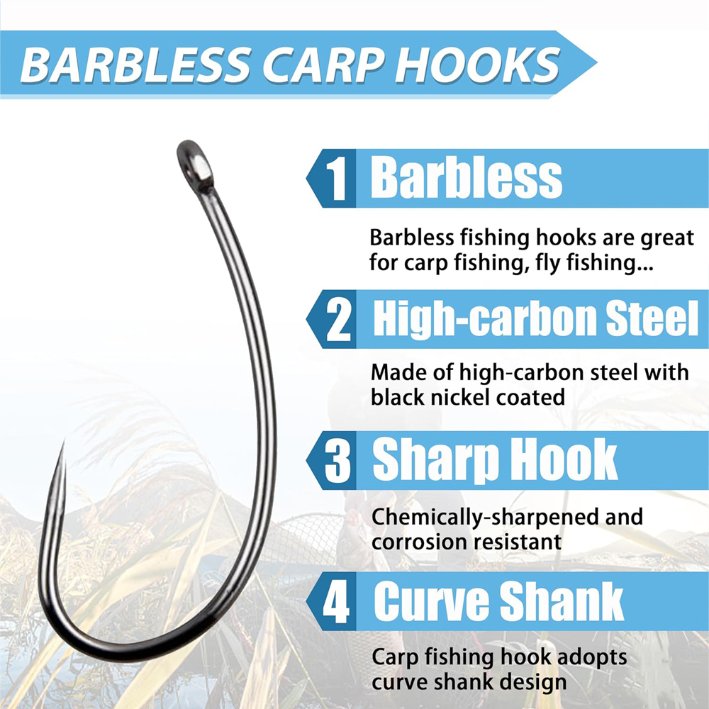 180PCS Barbless Fishing Hooks  – обзор и цена Fishing Hook Barbless