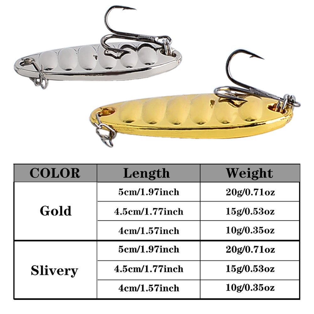 6PCS Metal Spinners Lures with – обзор и цена Fishing Hook Treble