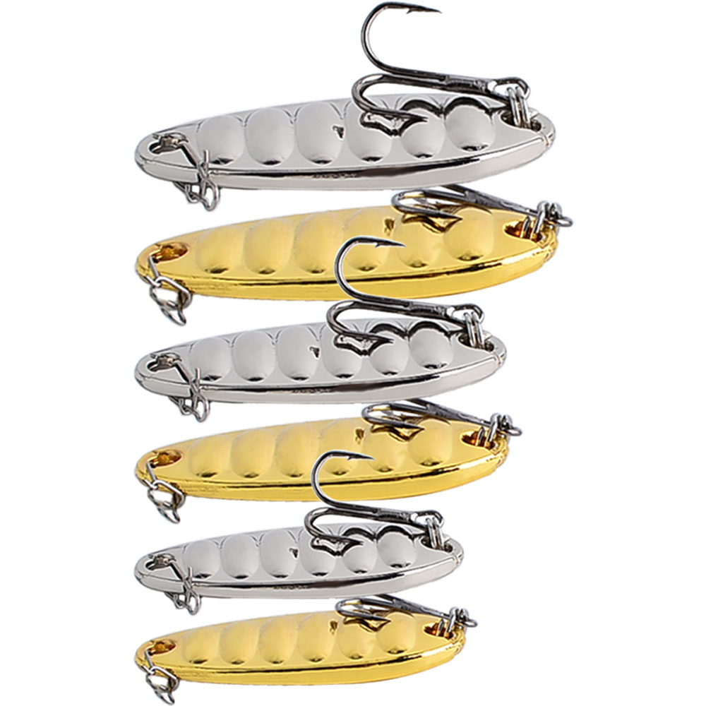 6PCS Metal Spinners Lures with – обзор и цена Fishing Hook Treble