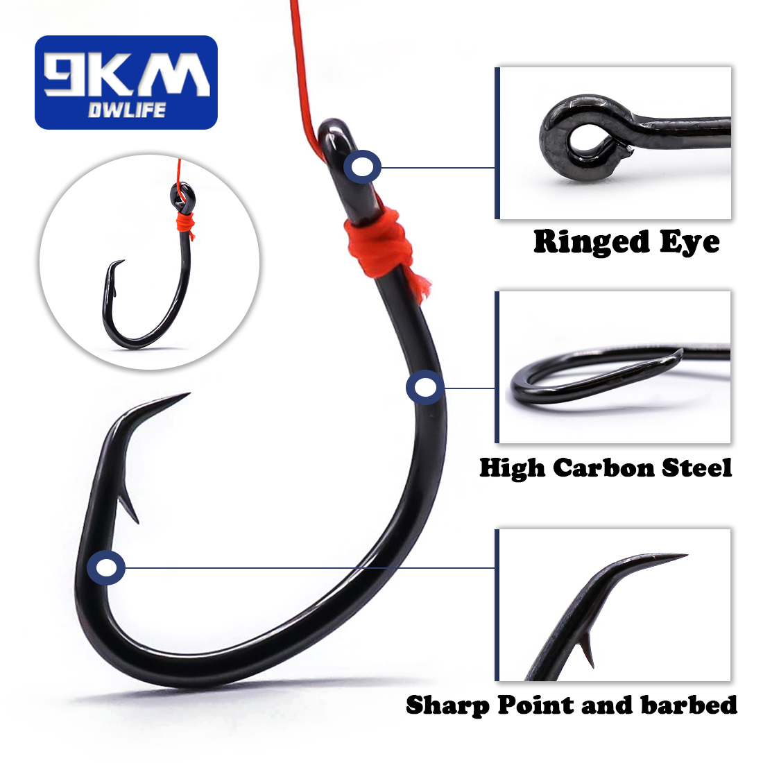9KM Circle Hooks 25~50Pcs Salt – обзор и цена Fishing Hook Assortment