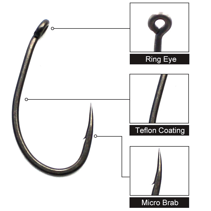 20PCS/Lot Carp fishing PTFE co – обзор и цена Fishing Hook Assortment
