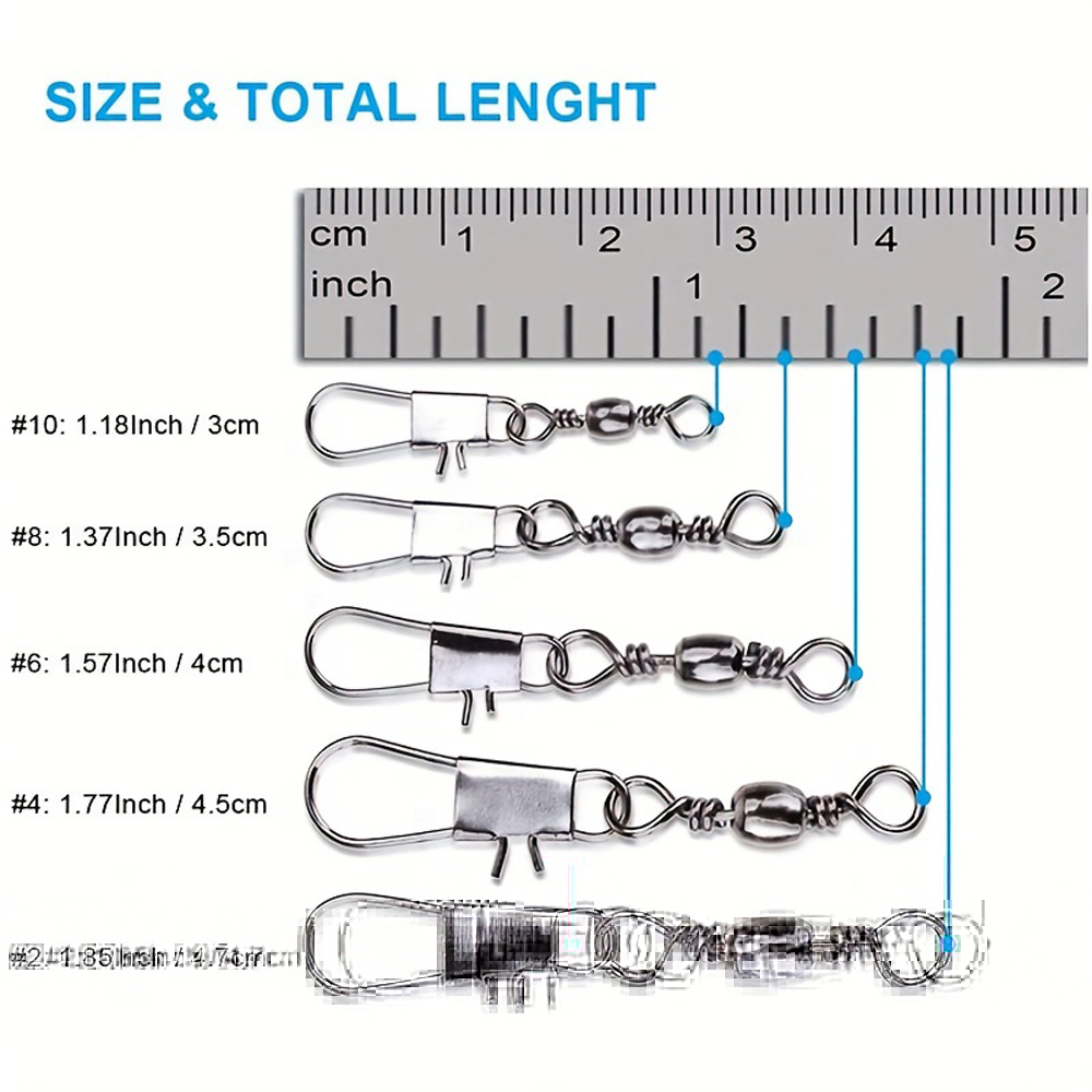 100Pcs/Lot 4#6#8#10#12# Swivel – обзор и цена Fishing Hook Assortment