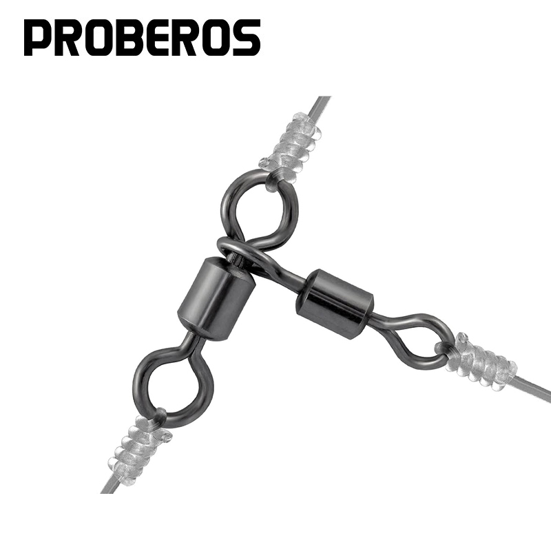 PRO BEROS 50Pcs 3 Way Swivels  – обзор и цена Fishing Hook Stainless Steel