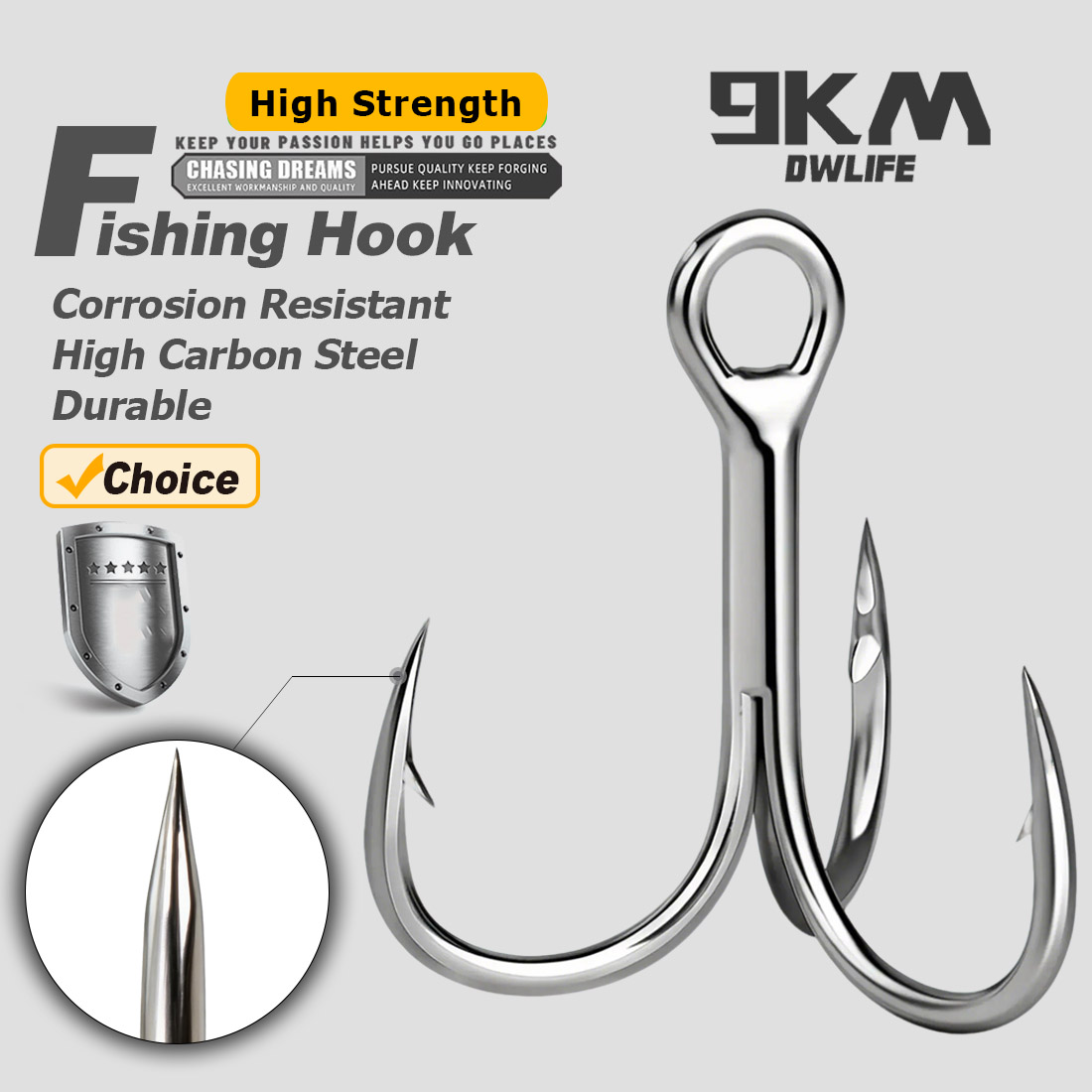 9KM Saltwater Treble Hooks 3X  – обзор и цена Fishing Hook Offset