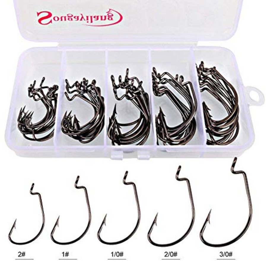 Offset Shank Worm Hooks High C – обзор и цена Fishing Hook Weedless