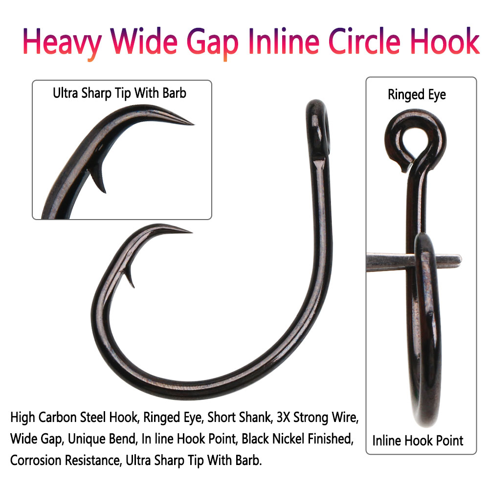 Bimoo 5pcs #4~8/ 0 Heavy Wide  – обзор и цена Fishing Hook Circle