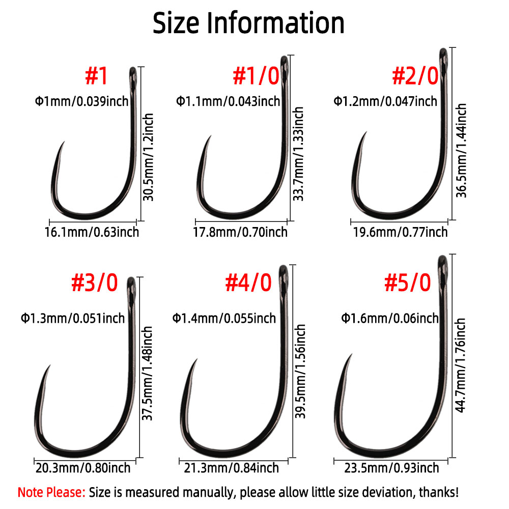 20pcs #1 1/0 2/0 3/0 4/0 5/0 S – обзор и цена Fishing Hook Barbless